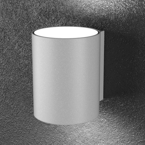 Applique moderno top light shape 1143 ap gx53 led metallo lampada parete, finitura metallo grigio