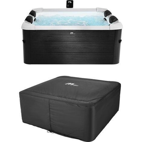 Spa Oslo Plus Aero avec housse Spa rigide 6 places 180cm carré hydromassages 4 coussins bâche + housse thermique (1/5)