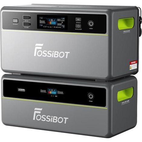 Sistema di stoccaggio di energia solare - FOSSIBOT - FBP1200 - 1200W AC - 1,95-39,1 kWh espandibile - LiFePO4 EVE