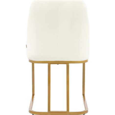Set mit 2 gepolsterten Samtstühlen in Beige mit Metallgestell MODENUIT (1/5)