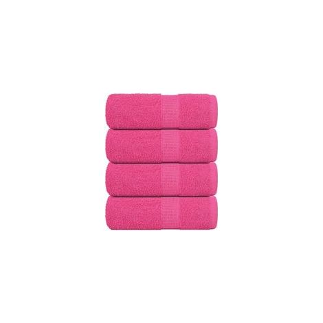 4-teiliges rosa Gästeservietten-Set, 30 x 50 cm, 360 g/m² - Crezuo