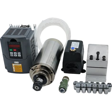 Motor de husillo de alta velocidad, refrigerado por agua, mejorado, kit completo, 220 V (1/2)