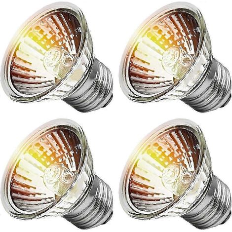 Lot de 4 lampes chauffantes pour terrariums de tortues et d'amphibiens : ampoules UVA et UVB de 25 W, 50 W et 75 W. (1/5)