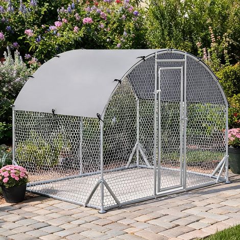 Poulailler silber en stahl Polyester 280 x 190 x 197 cm (1/5)