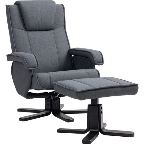 Charcoal Grey Swivel Recliner Chair with Footrest for Ultimate Comfort and Relaxation