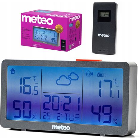 Station météo METEO avec hygromètre, thermomètre et horloge SP203 (1/5)