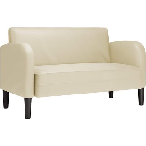 Canapé  Sofa causeuse crème 110 cm similicuir (1/5)