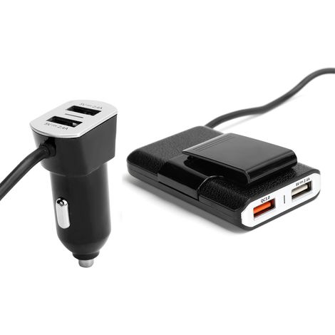 Chargeur Voiture USB 4 Ports Rapide 3.0 7.2A 54W Adaptateur Prise Allume-Cigare pour Smartphone (1/5)