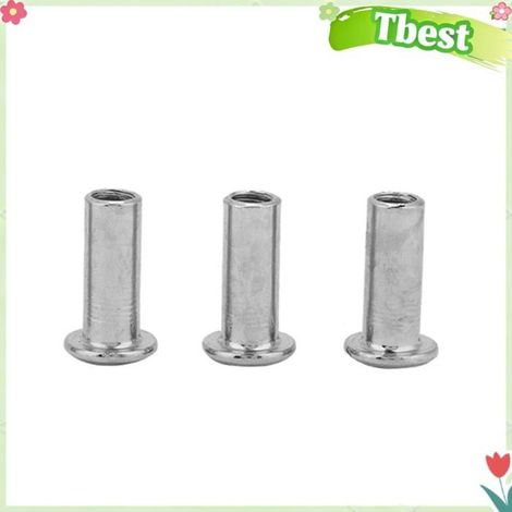 Tbest Écrous hexagonaux plats Iron Plated Nickel Flat Nuts Hex Nut Round Head Sleeve quincaillerie boulon M8 M6 20 (30 pièces) (1/5)