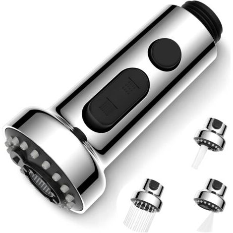Accessoires pour robinet de cuisine, monobloc, accessoires de remplacement pour robinet d'évier, chromés (bouton gris) (1/4)