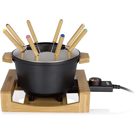 fonduta 800w 8 forchette bambù e alluminio pressofuso nero - 173025-01-001 - Princess (1/5)