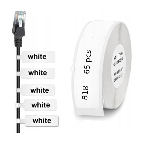 Etichette adesive per cavi NIIMBOT B18 WHITE (1/5)