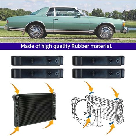 Coussinets isolants en caoutchouc pour radiateur, compatibles Buick, Chevrolet et Pontiac - 4 pièces, noirs (1/4)