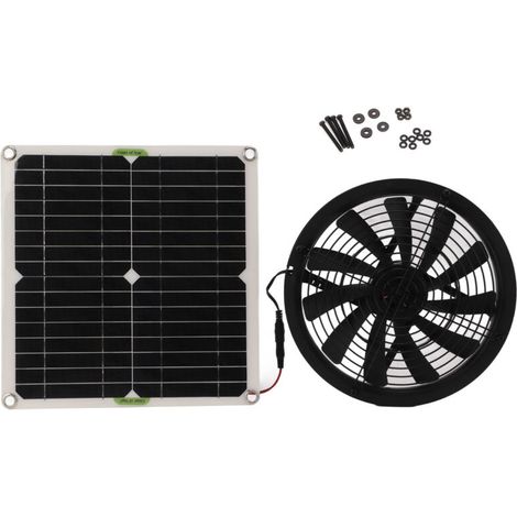 Solar-powered fan, 10-inch diameter, 100W, for bathroom, greenhouse, yacht, RV (1/5)