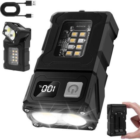 7 Modes Rechargeable Flashlight High Lumens, Ultra Powerful Mini Led Flashlight, USB C Rechargeable, EDC Small Torch Waterproof Flashlight Clip (1/5)