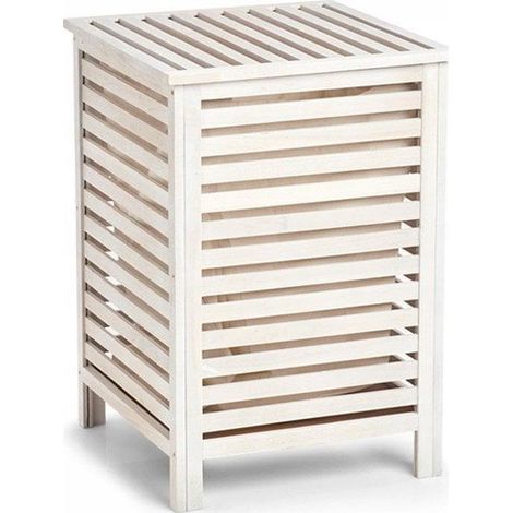 Zeller Cesto de ropa blanco 60 litros con tapa (1/3)