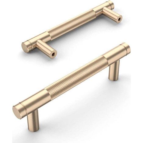 2 Poignées de Meuble Cuisine Doré 96mm avec Vis pour Armoires Tiroirs Placards Bureaux (1/4)