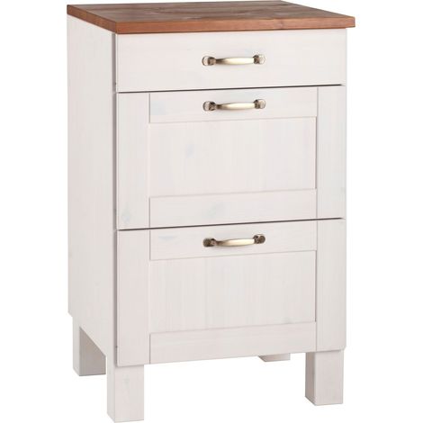 Alby-Commode à 3 tiroirs en blanc et honig (1/5)