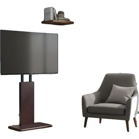 Meuble TV, Hauteur Réglable, Rotation de 15°, Rouge (1/2)