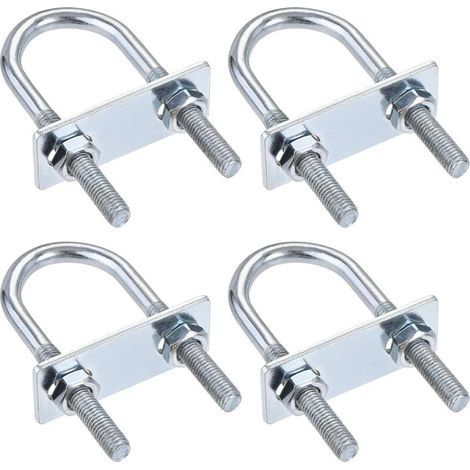 Satz mit 4 runden U-Bügeln, 31 mm Innendurchmesser, 90 mm Länge, M8-Stahl, mit Mutter und Unterlegscheibe (1/5)