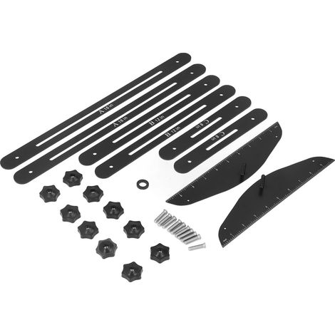 Gabarit de mesure pour marches d'escalier, outil de marquage et de positionnement d'étagères de 11 à 60 pouces (noir) (1/5)