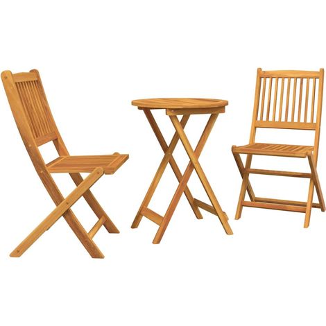 Ensemble bistro de jardin 3 pcs,Salon de jardin Marron Bois d'acacia massif CFW57488 (1/5)