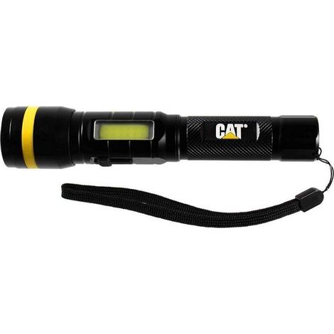 GRV linterna dual 700/100 lumens-recargable usb , Linterna dual 700/100 lúmens recargable CAT Cuenta con 2 luces regulables, foco superior y foco lateral. Incluye luces indicad (1/4)
