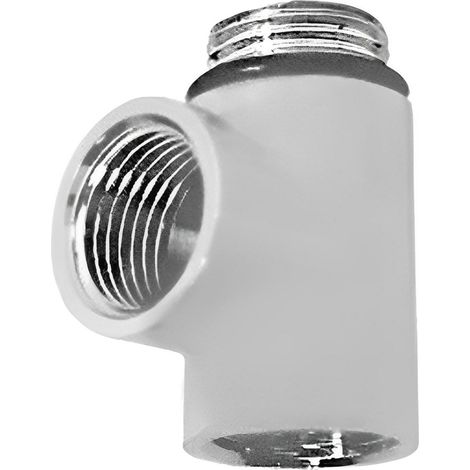 Heatwave Towel Rail Dual Fuel T-Piece Brushed Nickel (1/2)