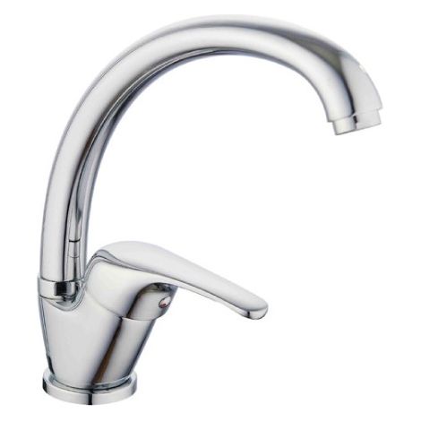 Rubinetto Miscelatore Monocomando Canna Alta Girevole 360° Cromato + Flessibili