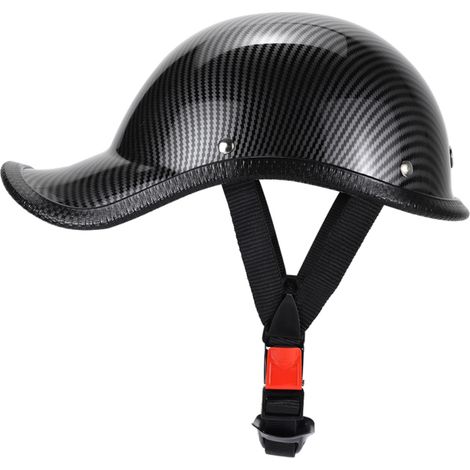 Casque moto rétro demi-visière avec sangle de menton en nylon réglable, casque cyclomoteur, casque voiture électrique (1/5)