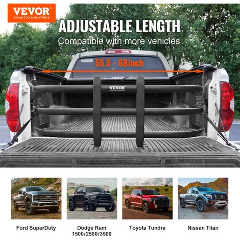 Extension de Benne Camion Pick-up Rétractable 141-172,5x53x47 cm Rallonge de Benne en Alliage d'Aluminium pour Chargement Vollumine… (1/5)