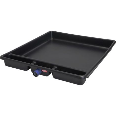 Le Sanitaire – Bac collecteur anti-fuite 950x845x100mm – Tubulure DN50 avec siphon – HD-Polyéthylène résistant aux UV – Pour stockage sécurisé