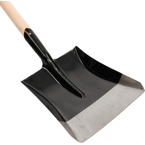 KOTARBAU Pelle à sable robuste de 295 x 245 mm pour le jardin avec manche de 38 mm de diamètre - Pelle en acier pour ramasser les aliments en vrac avec manche en bois