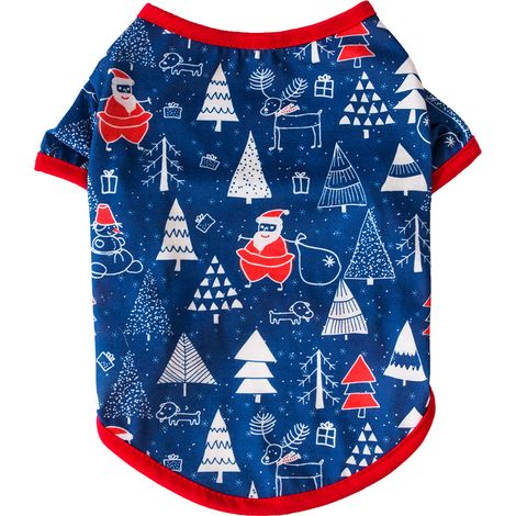 Chemise Pour Chien - Motif Noël Respirant - Vêtement Doux Pour Petit Chien Et Chat - Taille S (1/5)