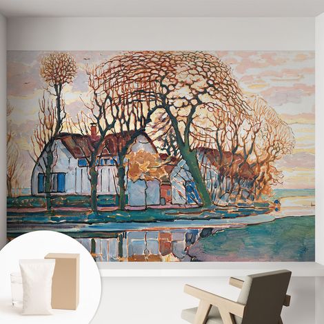 Papier peint intissé décoratif avec colle pour salon chambre et bureau Installation rapide Paysage idyllique 152x104 cm (1/5)