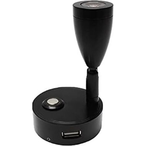 Lampe de lecture avec interrupteur tactile marche/arrêt et support USB. 5 V/2 A, convient aux caravanes, camping-cars,bateaux,lumière blanche (noir) (1/4)