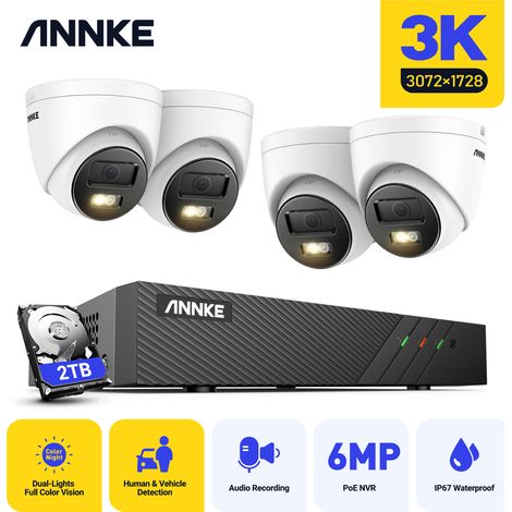 ANNKE 5MP Kits de Videovigilancia Exteriores 4 Cámara Vigilancia Visión Nocturna Sistema Seguridad Remote APP/PC 2TB (1/5)