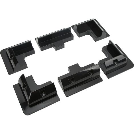 Lot de 6 supports d'angle en plastique ABS pour panneaux solaires, fixation sans perçage pour toit de camping-car, bateaux, caravanes, bus, noir (1/5)