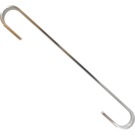 Porte-serviette MATERIA en aluminium brillant éloxé chromé - 60 x 7,6 x h3 cm - avec adhésif 3M (1/4)