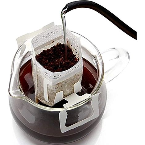 Bolsas de filtro para café, 100 unidades bolsas de filtro desechables para café de filtro, ideales para el hogar, los viajes y la oficina. (1/5)