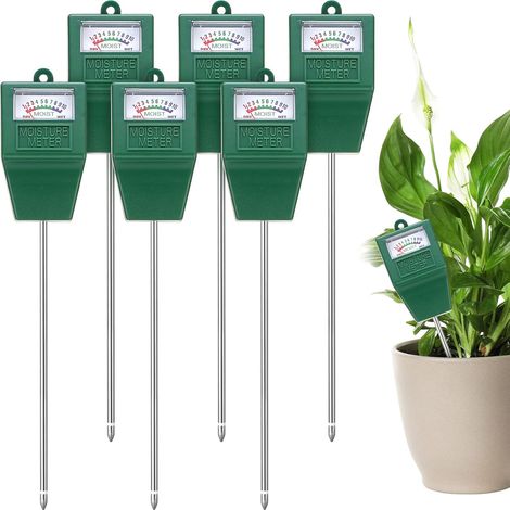 Lot de 6 humidimètres pour sol, testeurs de sol, humidimètres horticoles, humidimètres pour sol végétal (aucune pile requise) (1/5)