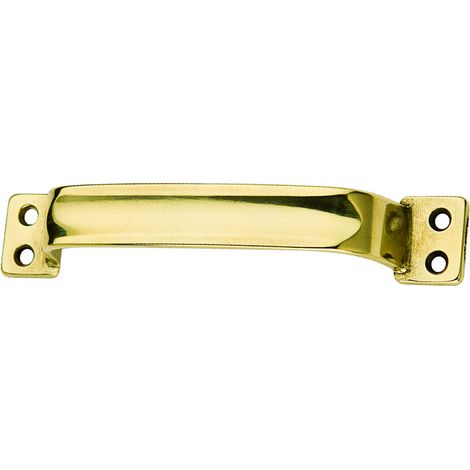 MANIGLIETTA PER MOBILI SCANELLATA OTTONE LUCIDO mm. 140 25.00 pz