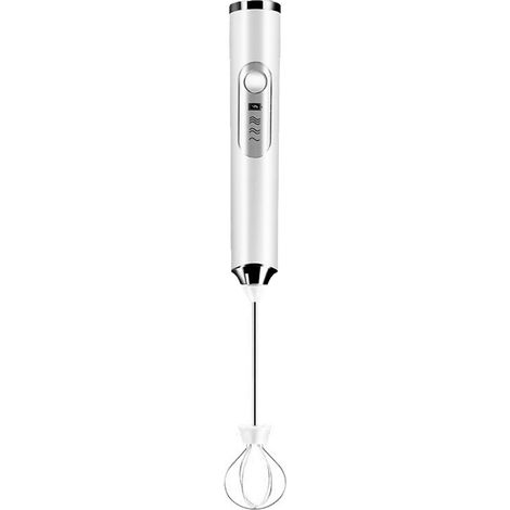 Multifunktionaler, kabelloser elektrischer Schneebesen für Küche, Kaffee, Sahne, Eiweiß und Milchaufschäumer – ABS-Kunststoff, inklusive Batterie, 2 Aufsätze, 225 g (1/3)