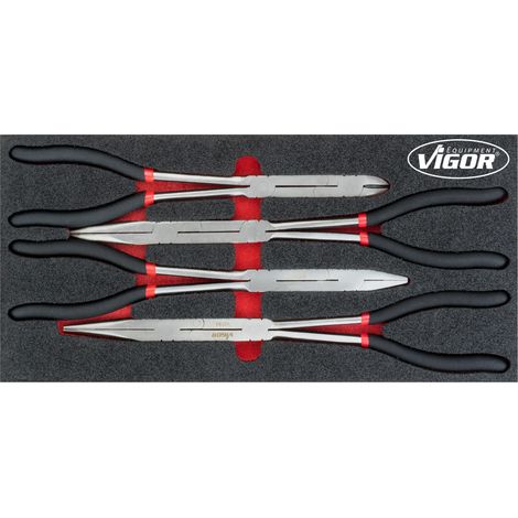 VIGOR V4995 Juego de alicates de doble articulación ∙393 mm x 188 mm x 35 mm ∙ Número de herramientas: 4