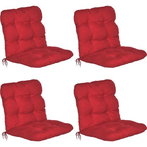 Beautissu – Coussins de jardin à bas dossier – Lot de 4 – Dimensions 100x50x8cm – Rembourrage en mousse polyuréthane – Housse 40% polyester, 60% coton – Résistance UV 5