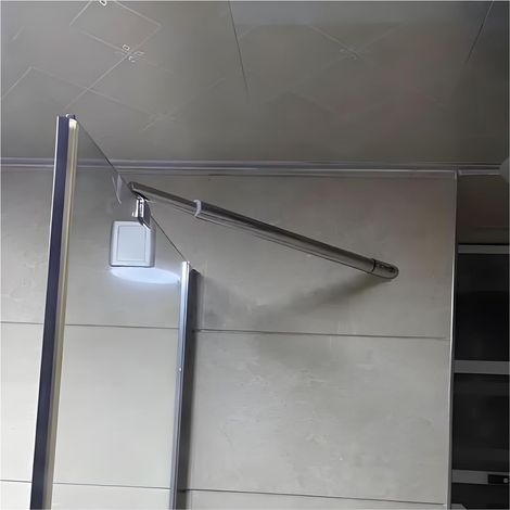 Barre de support en verre réglable, tube rond, stabilisateur (1/5)