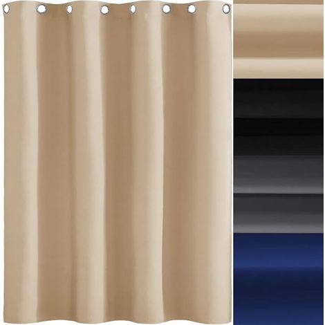Rideau Thermique Isolant, 155 x 245 cm Anti Froid et Chaleur Rideaux Opaque Draperies Décoration Maison Plusieurs Tailles Lavable, Couleur Crème (1/5)