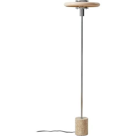 [GEBRAUCHT] B-Ware Lindby Stehleuchte Standlampe Branford Retro Beleuchtung Beige Metall Travertin