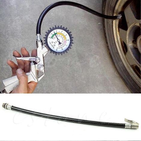Tuyau de gonflage flexible à clip pour pneus de moto, vélo et voiture (1 pièce)