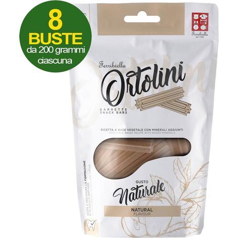Snack Barrette per cani Ortolini gusto naturale misura Large 8 buste da 200 g ciascuna